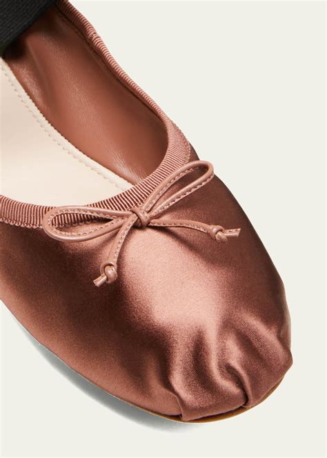 Miu Miu Satin Bow Ballerina Flats .